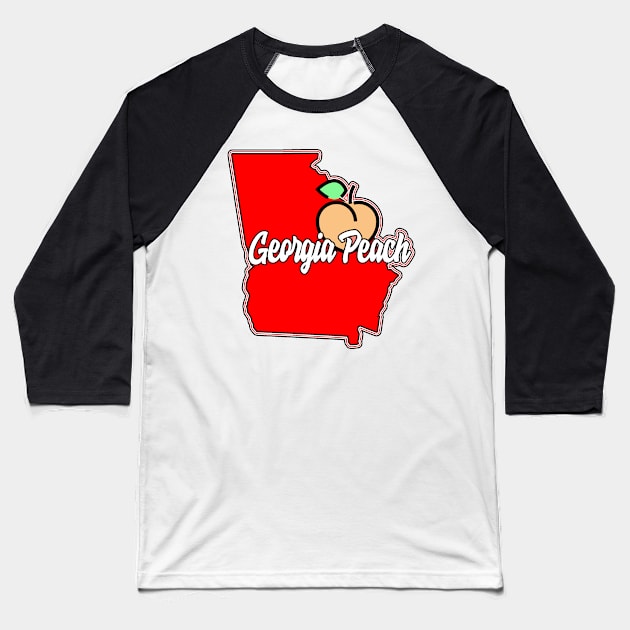 Georgia Peach Baseball T-Shirt by MonkeyLogick